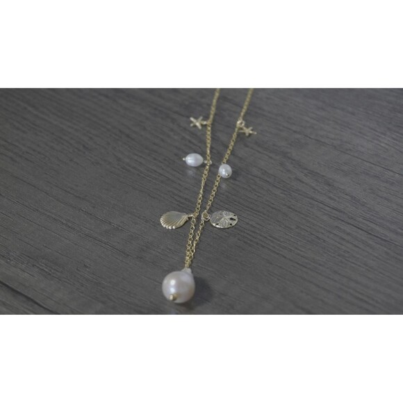 Freshwater Pearl Shell Pendant Necklace - Picture 5 of 6